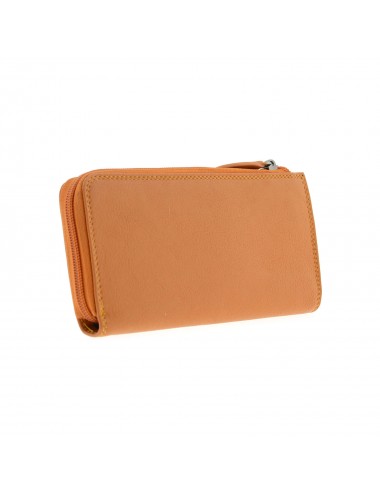 Women's leather wallet with zipper - Forest