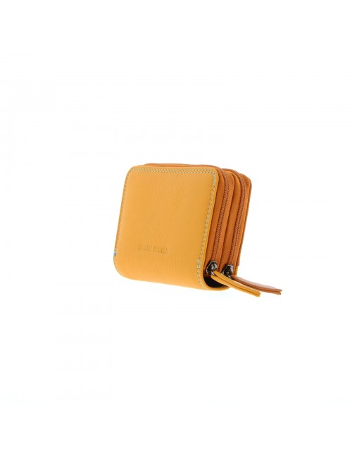 Extra soft leather card holder-wallet - Golden Oak