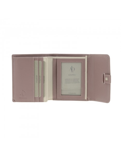 Small women's leather wallet with RFID - Mallow