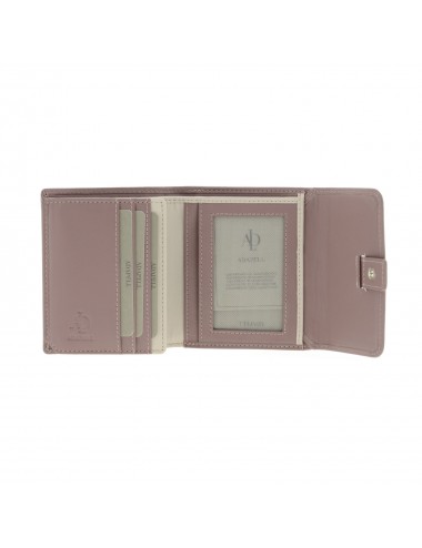 Small women's leather wallet with RFID - Mustard