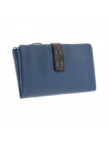 Women's soft wallet in large size leather - Purple