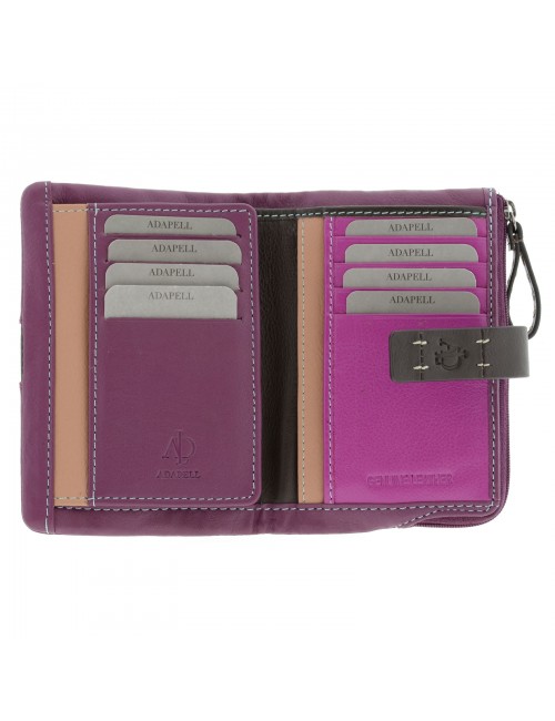 Women's wallet in extra soft leather - Lilac