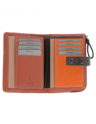 Women's wallet in extra soft leather - Orange
