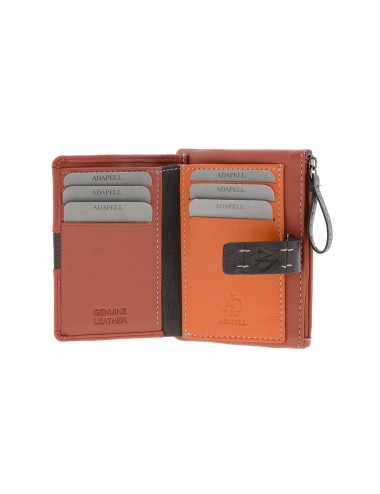 Small women's wallet in extra soft leather - Orange