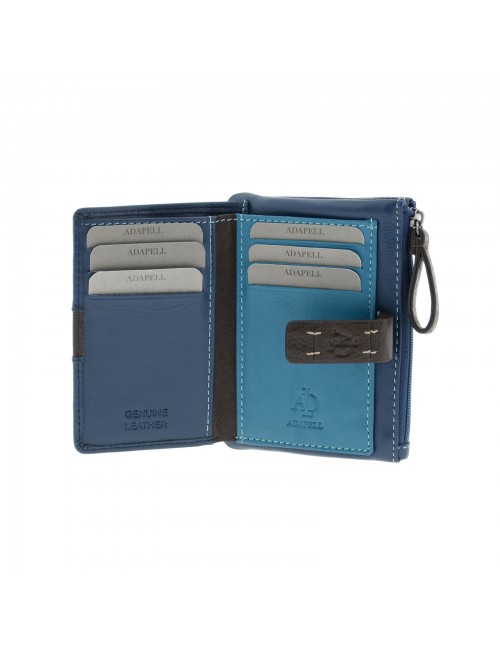 Small women's wallet in extra soft leather - Navy