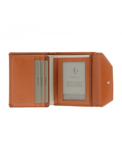 Small women's wallet with RFID - Tan