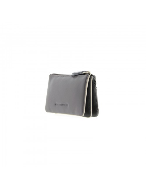 Women's leather wallet with RFID - Grey