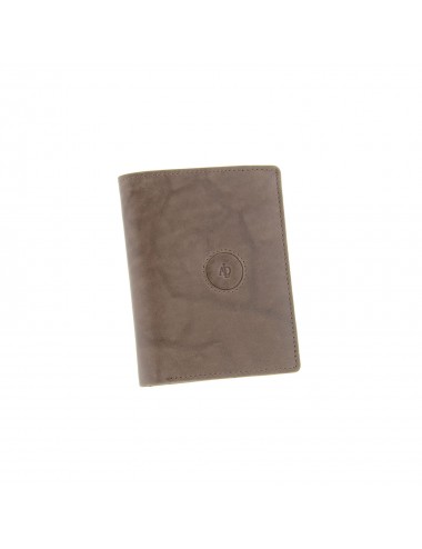 Natural leather men's wallet with pocket and RFID