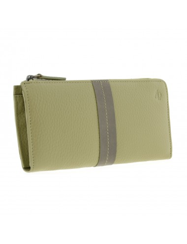 Leather woman's wallet RFID with zipper