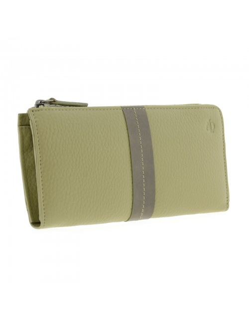 Leather woman's wallet RFID with zipper