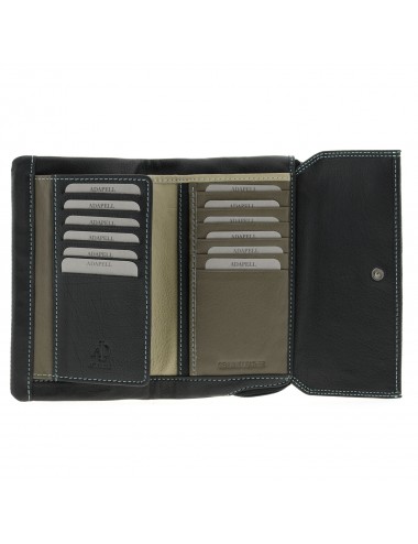 Large woman's wallet in super soft leather - Black