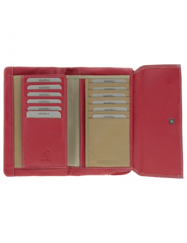 Large woman's wallet in super soft leather - Red