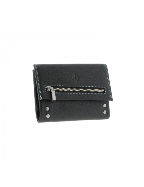 Wallet in extra soft leather for woman - Black
