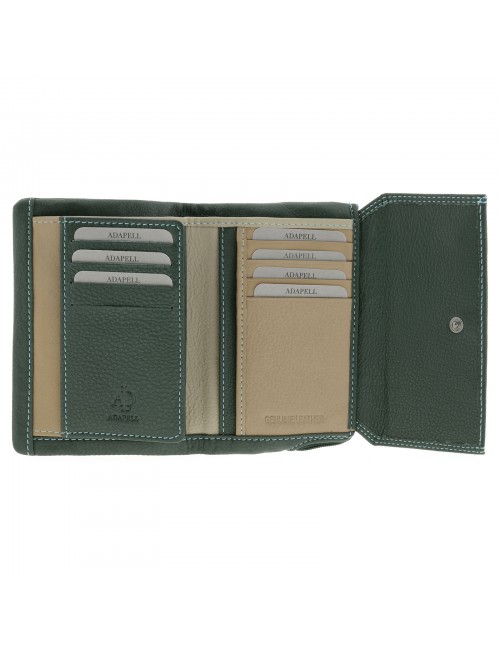 Wallet in extra soft leather for woman - Green