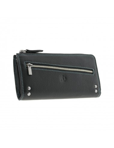 Large extra soft leather women's wallet - Black