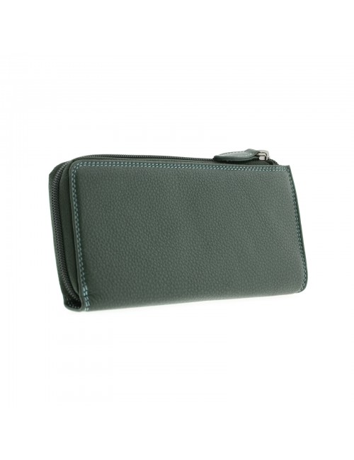 Large extra soft leather women's wallet - Green