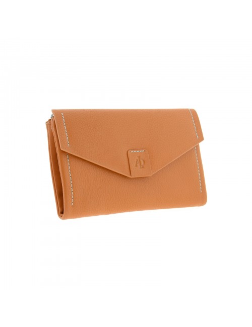 Women's wallet in extra soft large leather - Golden Oak