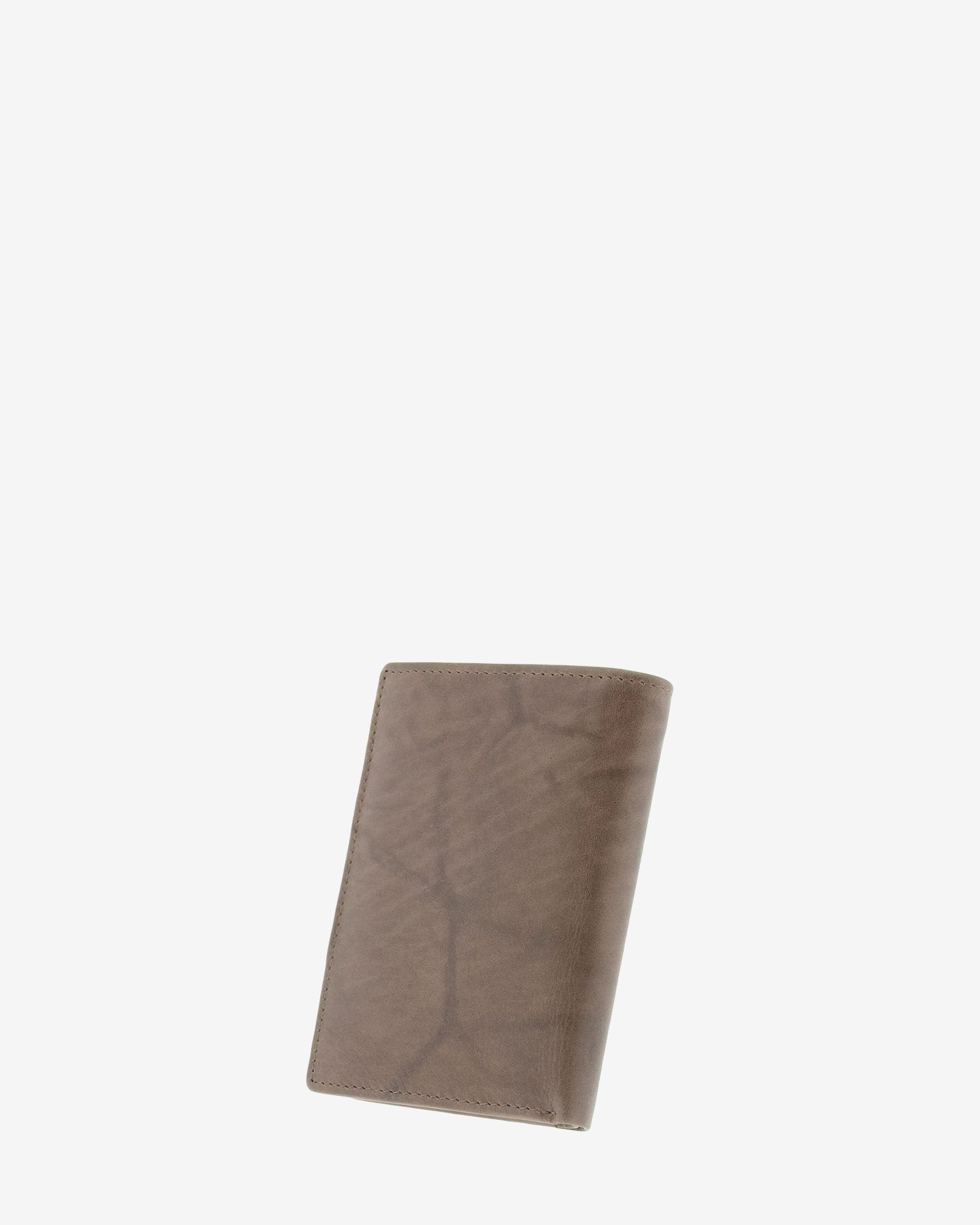 Cartera de hombre de piel de vacuno natural en color gris, vista trasera, referencia 1591-11