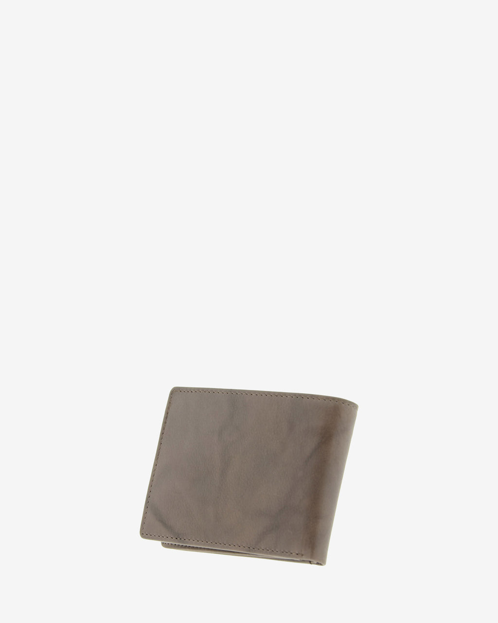 Cartera de hombre de piel de vacuno natural en color gris, de formato horizontal, vista trasera, referencia 1593-11