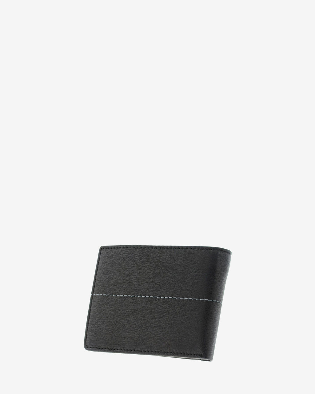 Cartera de hombre de piel genuina en color negro, de formato horizontal, vista trasera, referencia 1598-1