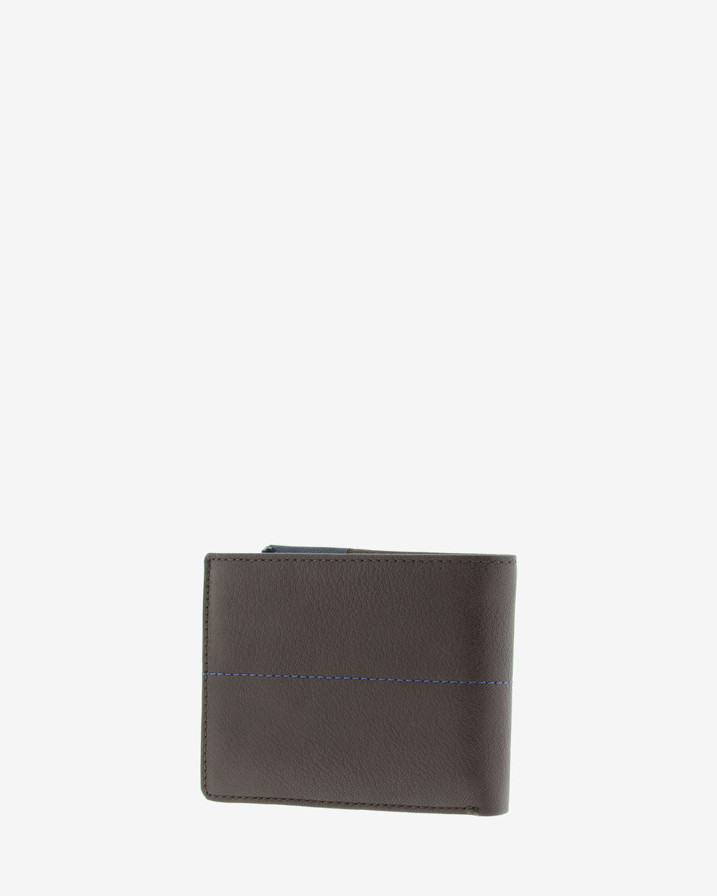 Cartera de hombre de piel genuina en color marrón, de formato horizontal, vista trasera, referencia 1598-2