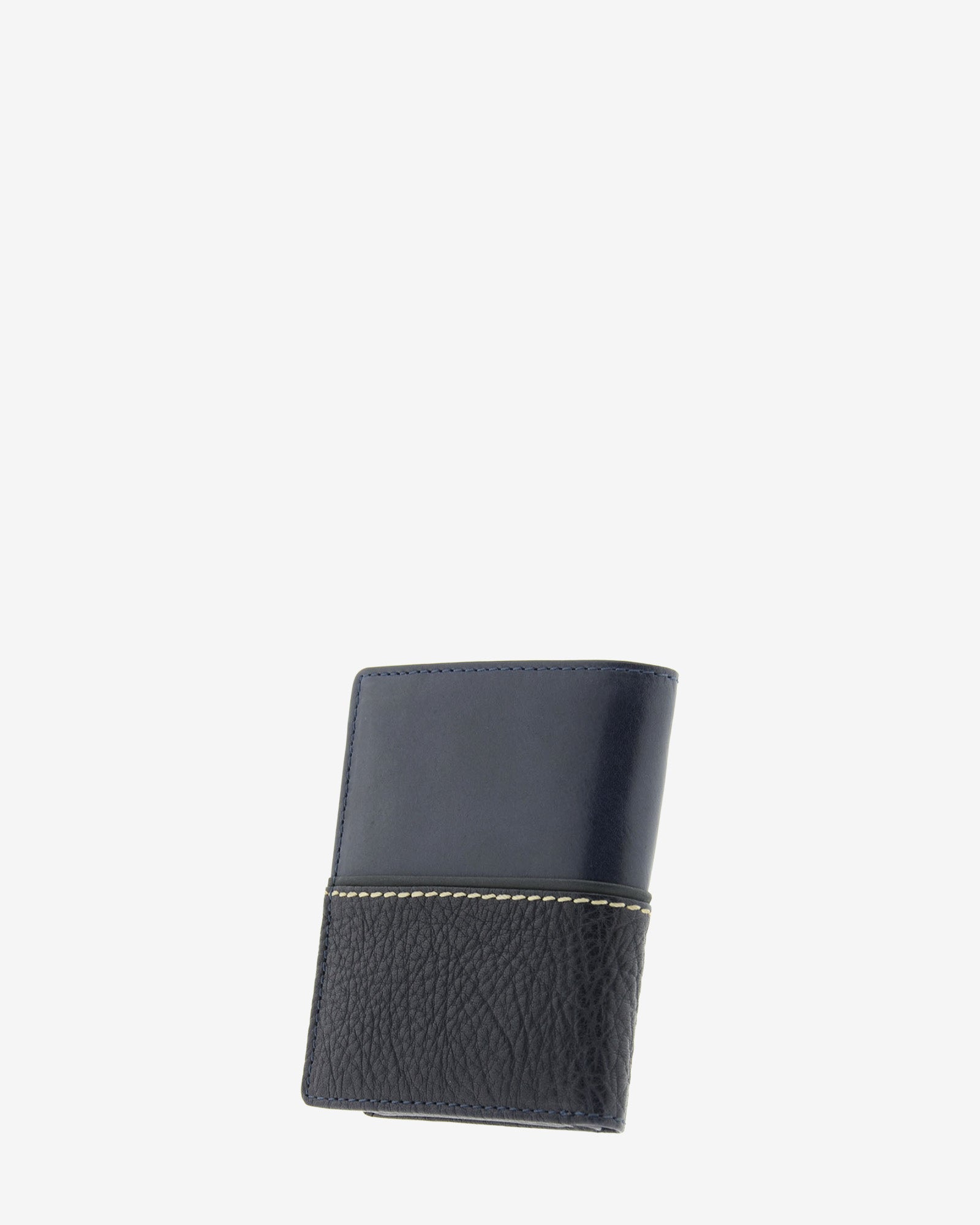 Cartera de hombre colección Rancho en piel rústica de color marino envejecido, parte trasera lisa con costura horizontal decorativa,referencia 1605-20