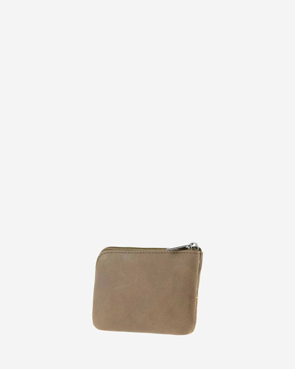 Monedero de la colección Rancho en piel rústica marrón, parte trasera lisa sin adornos, con cremallera superior. Ref. 1608-2