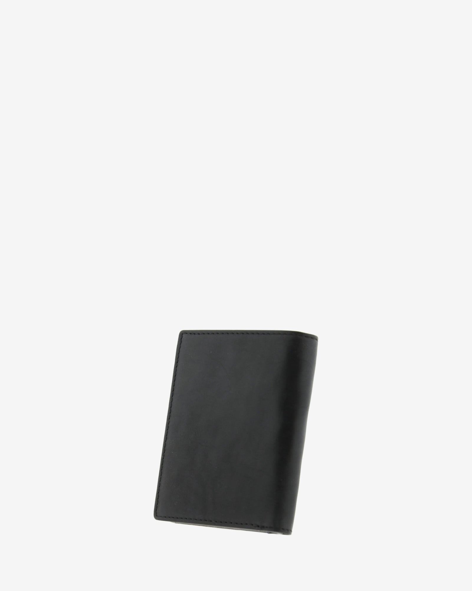 Cartera de hombre pequeña de piel genuina en color negro y gris, vista trasera, referencia 1615-1