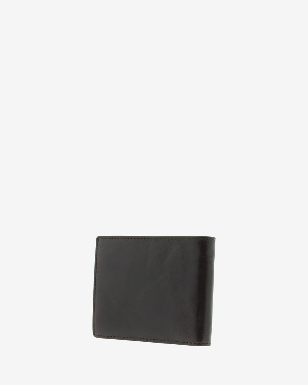 Cartera de hombre de piel genuina en colores marrón chocolate y cuero, vista trasera, referencia 1616-2