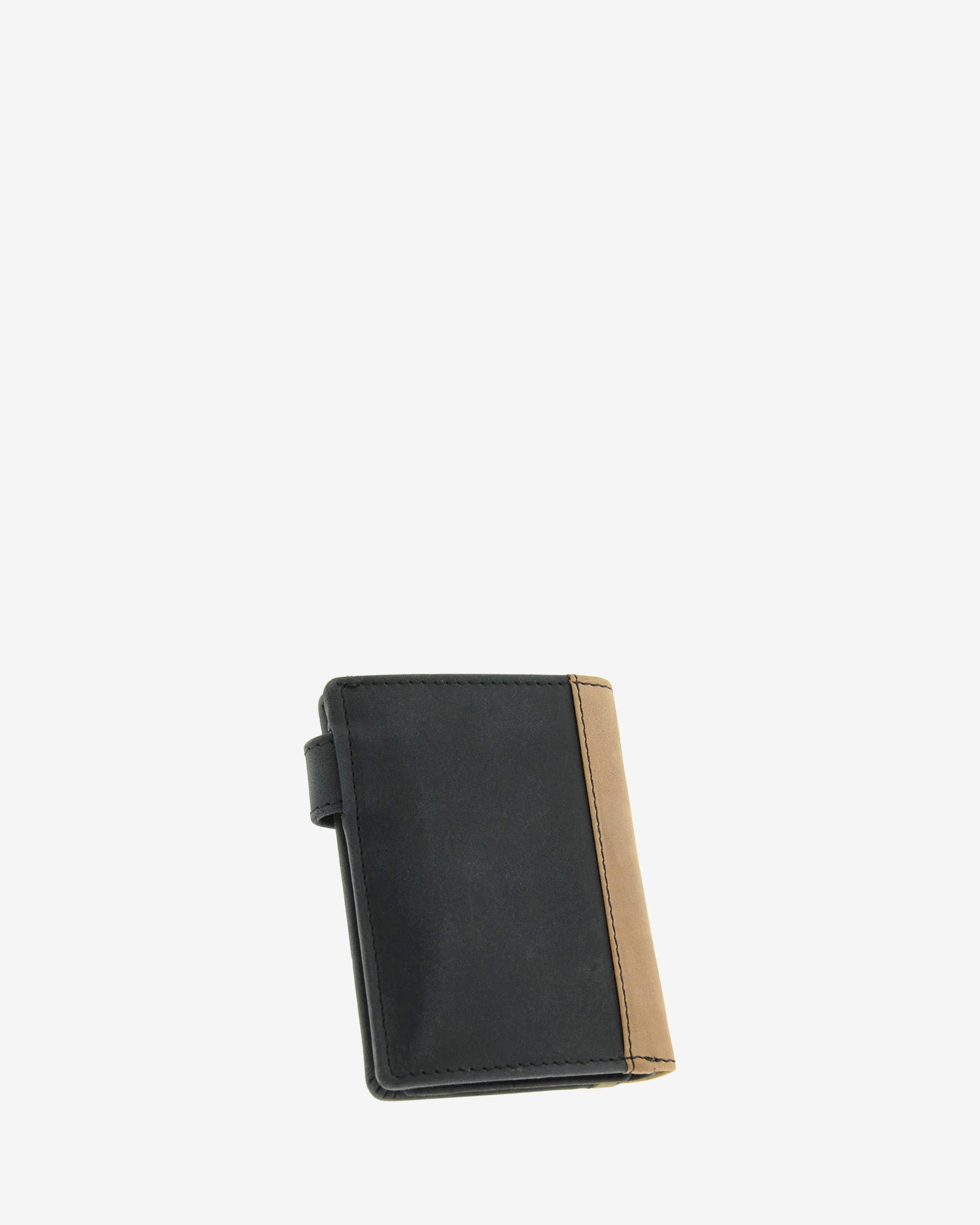 Cartera de piel auténtica colección Oxford para hombre en color negro y cuero con monedero y con RFID - Vista posterior - Ref. 1640-1