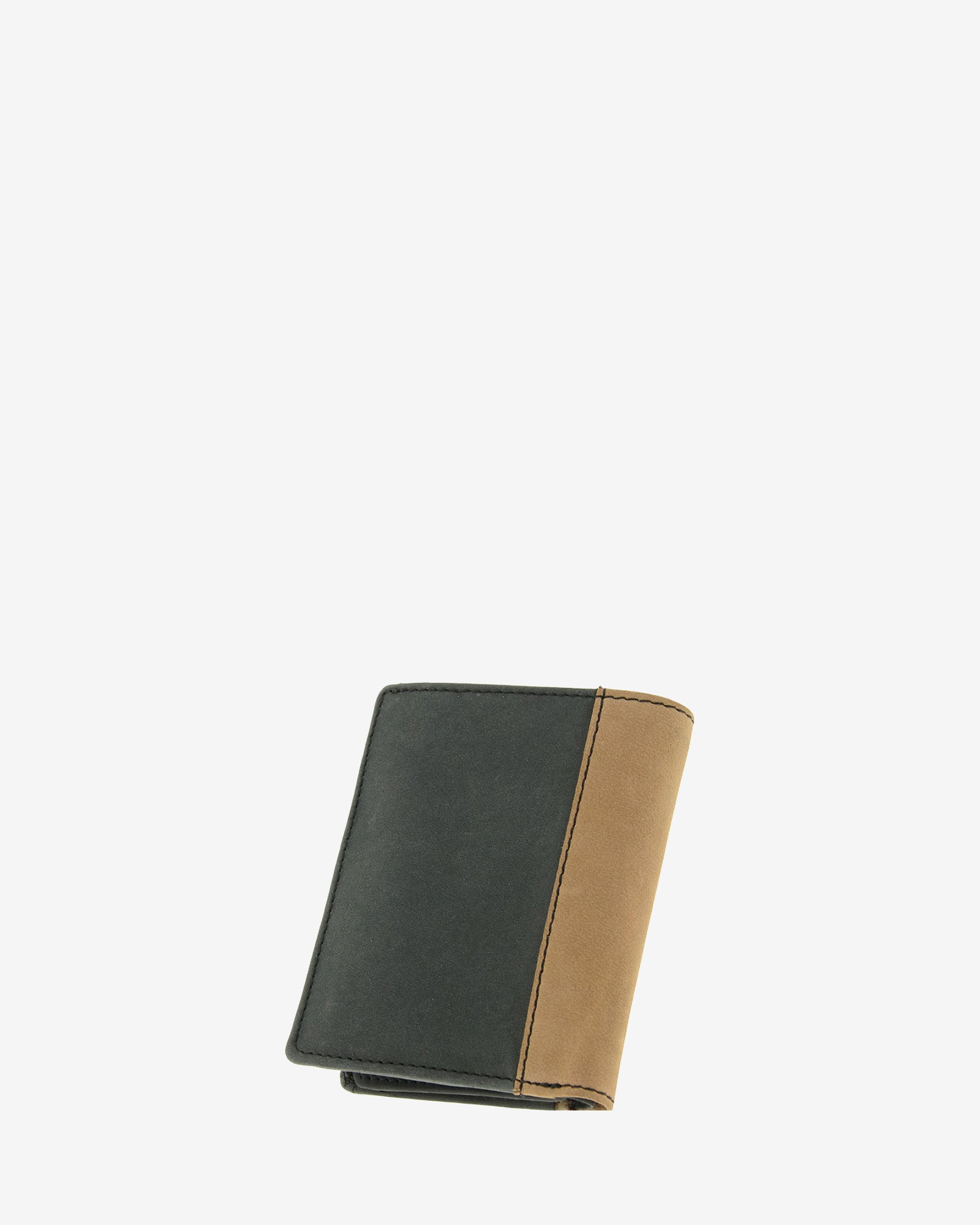 Cartera de piel auténtica colección Oxford para hombre color negro y cuero con RFID Vista posterior – Ref. 1641-1
