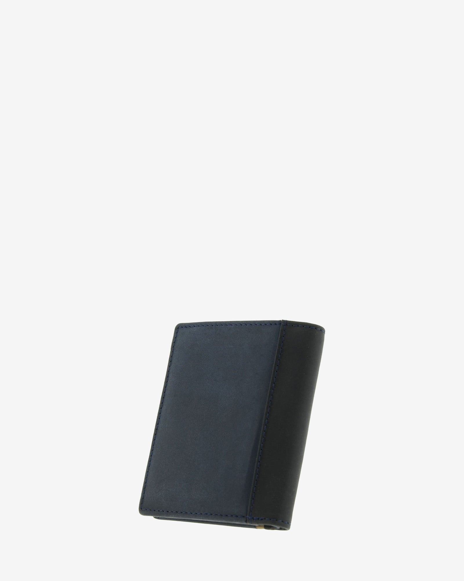 Cartera de hombre de piel genuina en color marino con negro claro, vista trasera, referencia 1642-20
