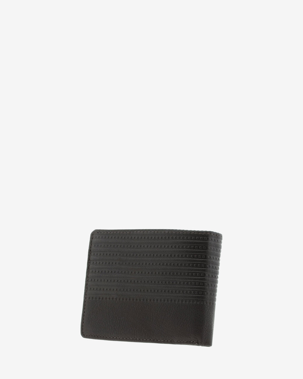 Vista trasera cartera hombre marrón chocolate Adapell colección Race, diseño de rayas horizontales en piel y formato horizontal - referencia 1653-2