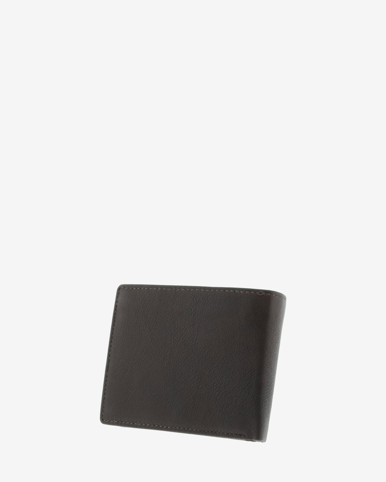 Cartera de hombre en piel genuina de color marrón, formato horizontal, vista trasera, referencia 1658-1