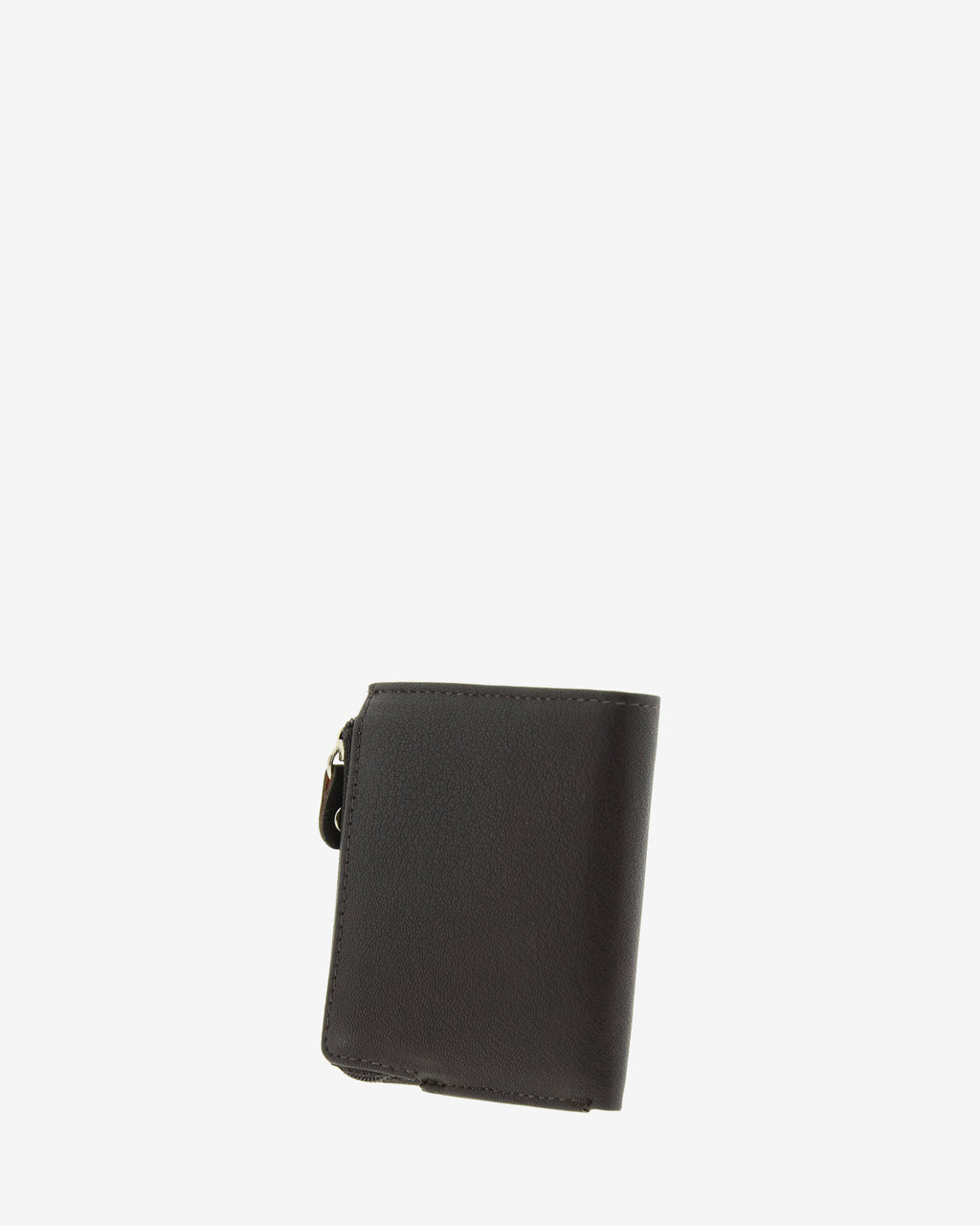 Cartera de hombre en piel genuina de color marrón con costura a contraste decorativa, diseño ultrafino, vista trasera, referencia 1659-2