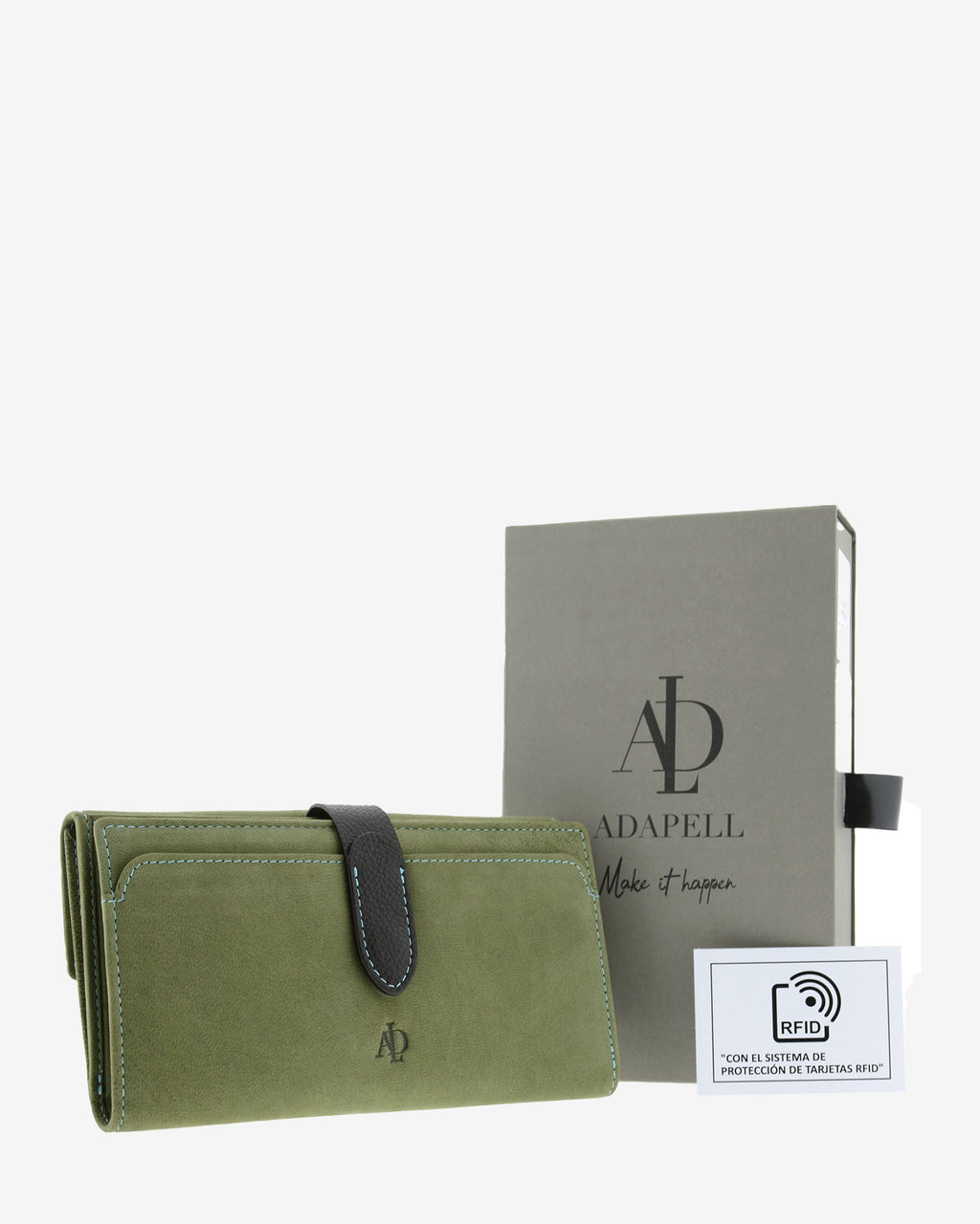 Cartera de mujer Pocket VERDE · Ref. 4196-5 con RFID