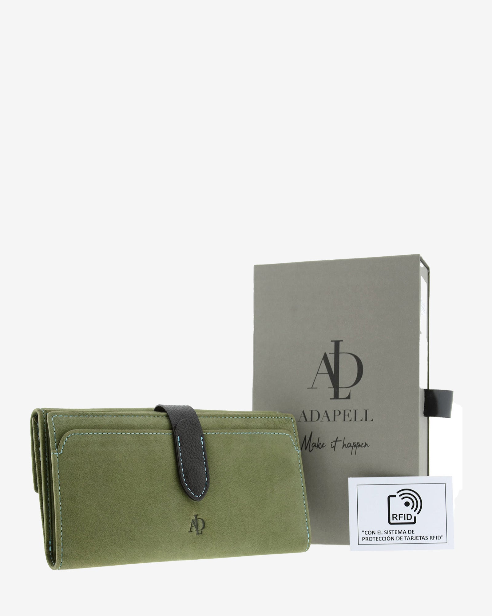 Cartera de mujer Pocket VERDE · Ref. 4196-5 con RFID