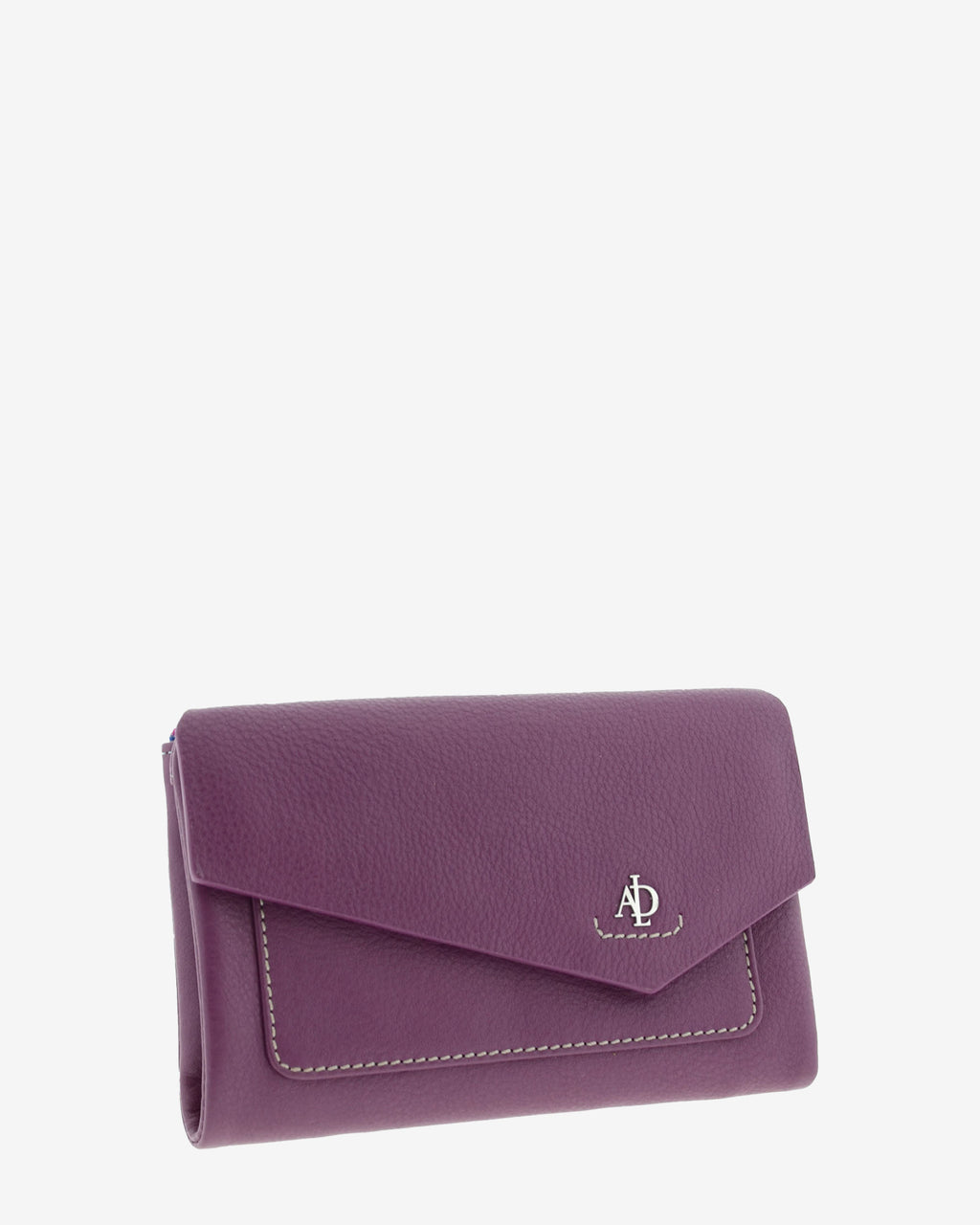 Cartera de mujer mediana de piel de napa extra suave con bolsillo y solapa frontal, vista frontal, referencia 4205-18