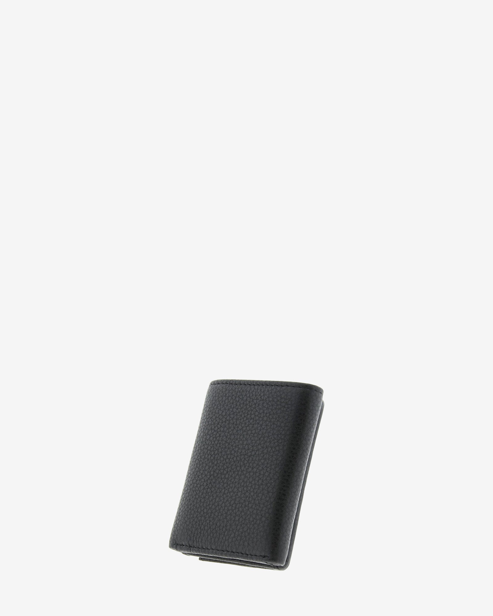 Cartera pequeña compacta de piel Napa de color negro, vista trasera, referencia 8071-1