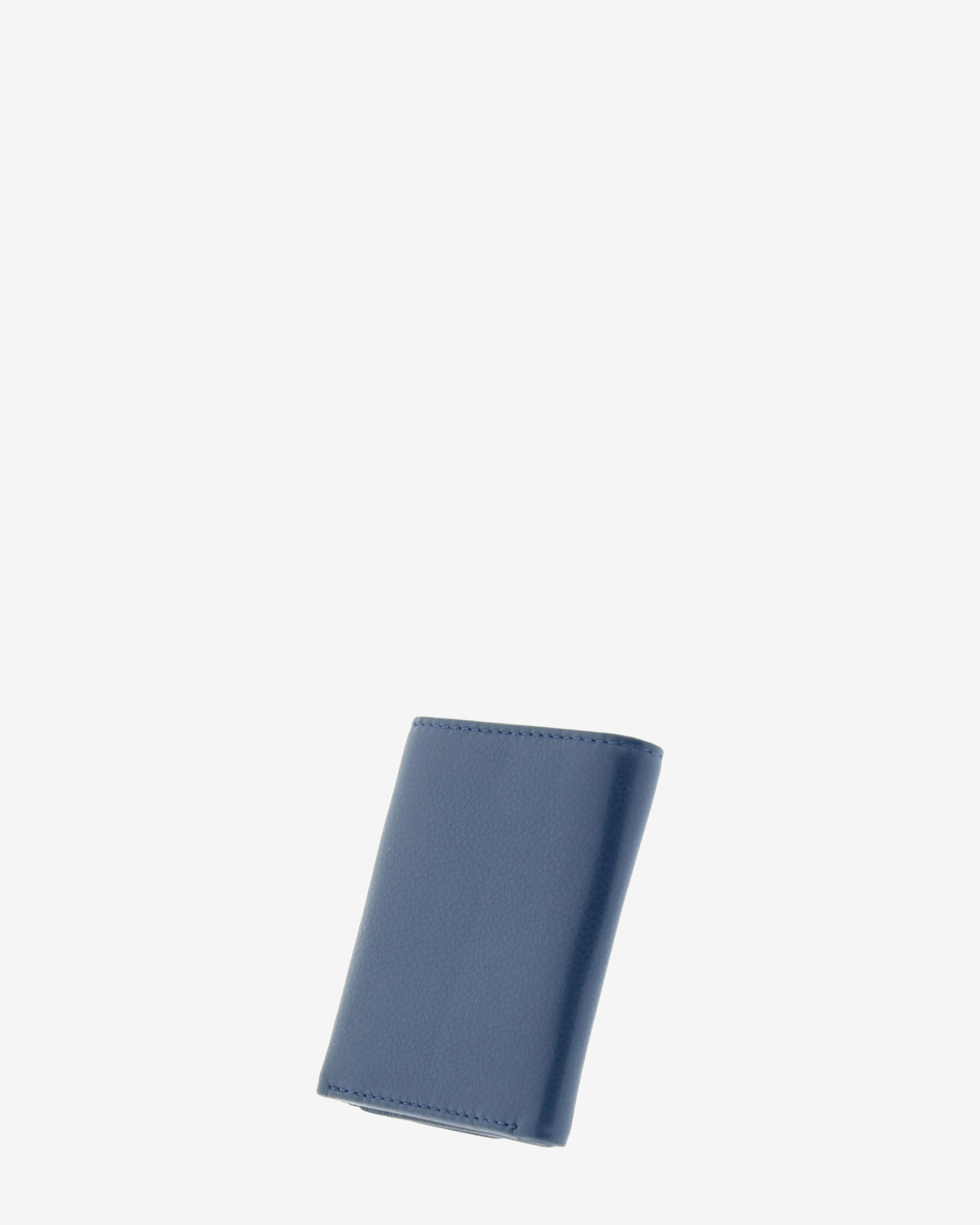 Cartera pequeña compacta de piel Napa de color azul marino, vista trasera, referencia 8071-20