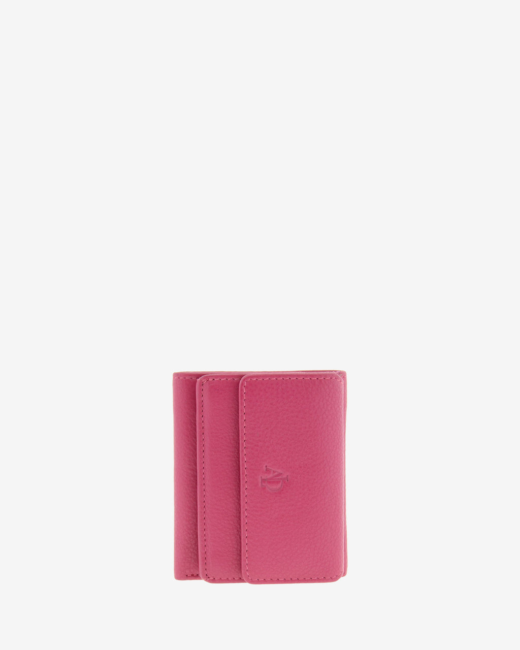 Cartera de piel Napa, pequeña y compacta de color magenta, vista frontal plana, referencia 8071-25