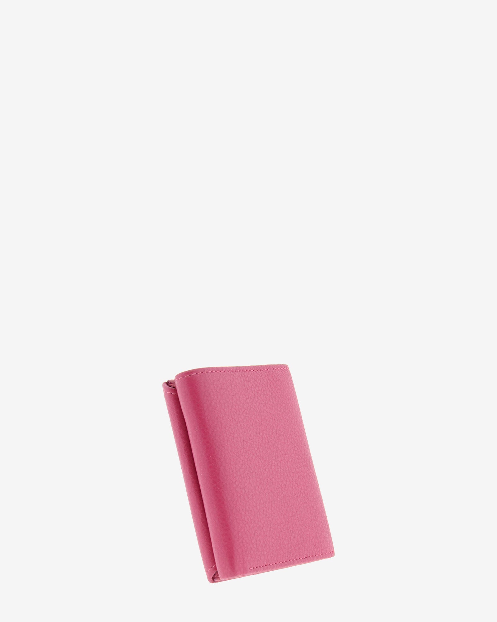 Cartera pequeña compacta de piel Napa de color magenta, vista trasera, referencia 8071-25