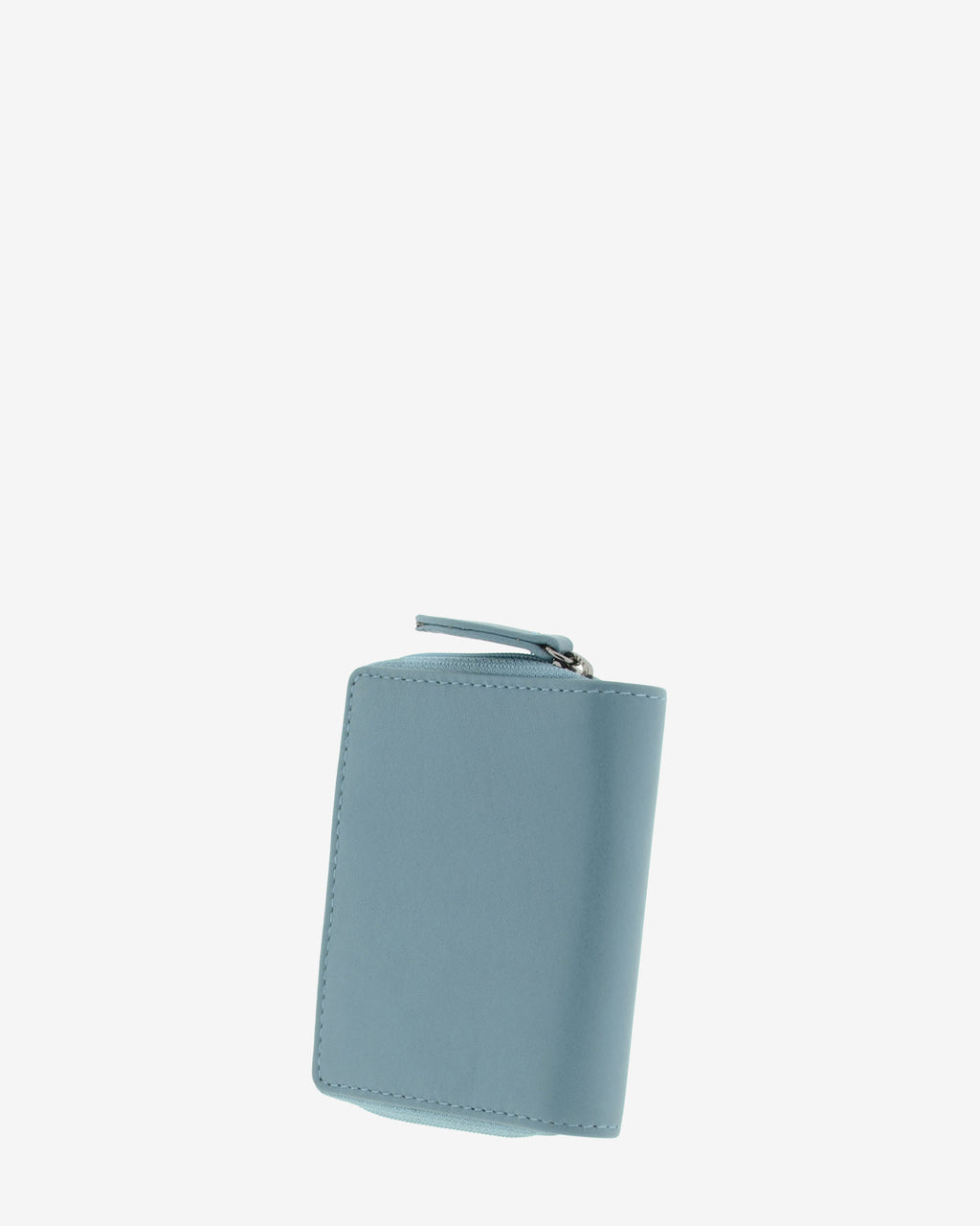 Cartera pequeña compacta de piel Napa de color mar, vista trasera, referencia 8074-16