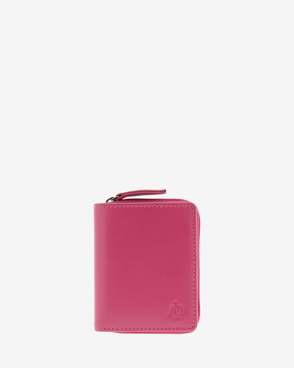 Cartera de piel Napa, pequeña y compacta de color magenta, vista frontal plana, referencia 8074-25