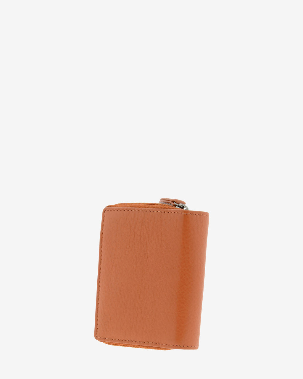 Cartera pequeña compacta de piel Napa de color cuero, vista trasera, referencia 8074-6