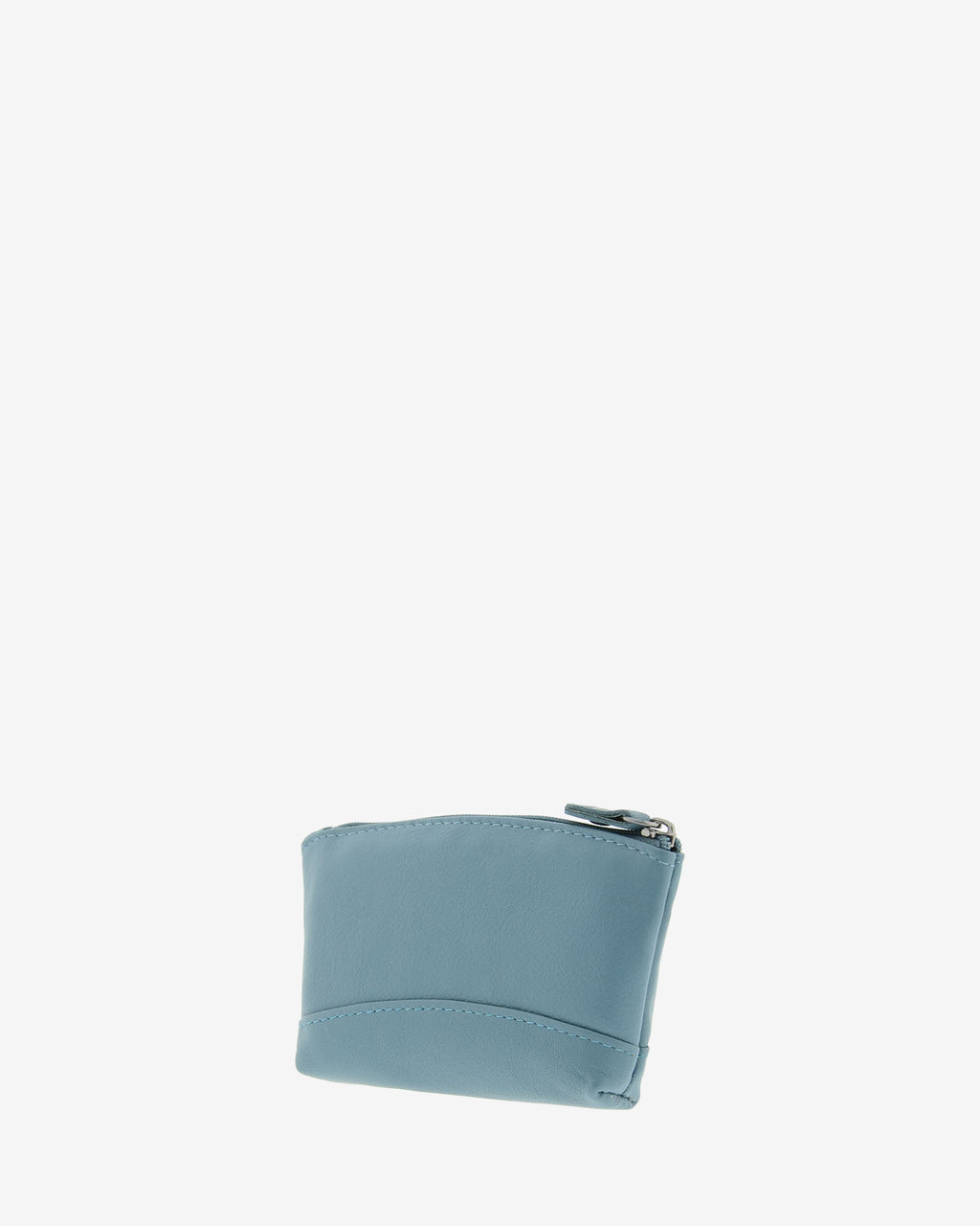 Monedero pequeño 8014 en color mar, vista posterior tres cuartos.