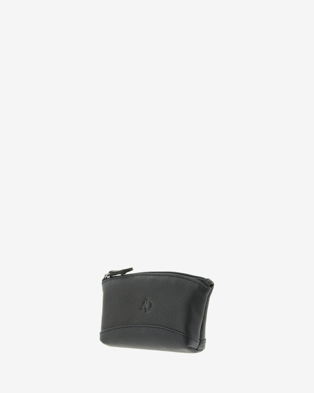 Monedero pequeño 8014 en color negro, vista tres cuartos frontal izquierda.