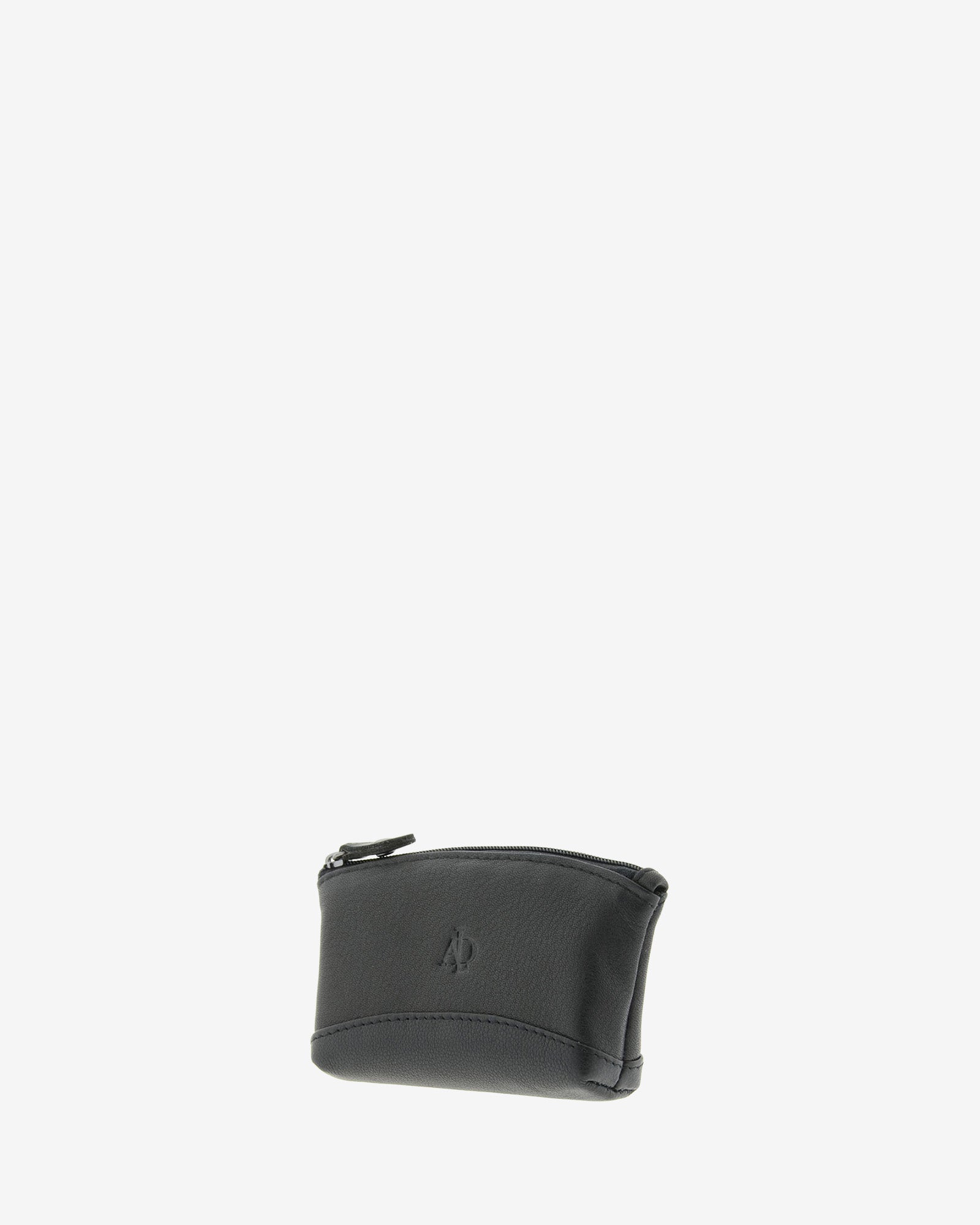 Monedero pequeño 8014 en color negro, vista tres cuartos frontal izquierda.