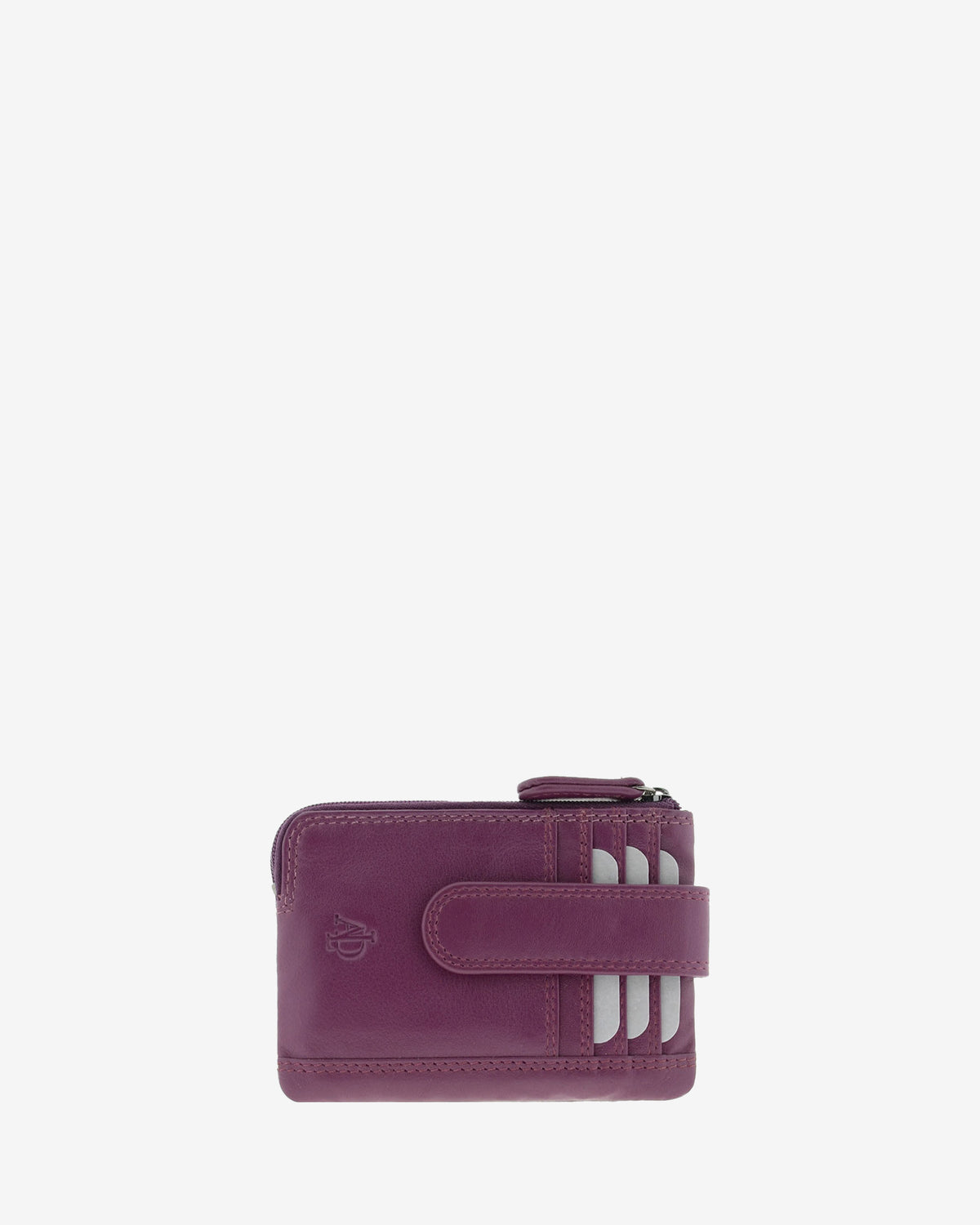 Monedero tarjetero 8036 en color lila, vista frontal.