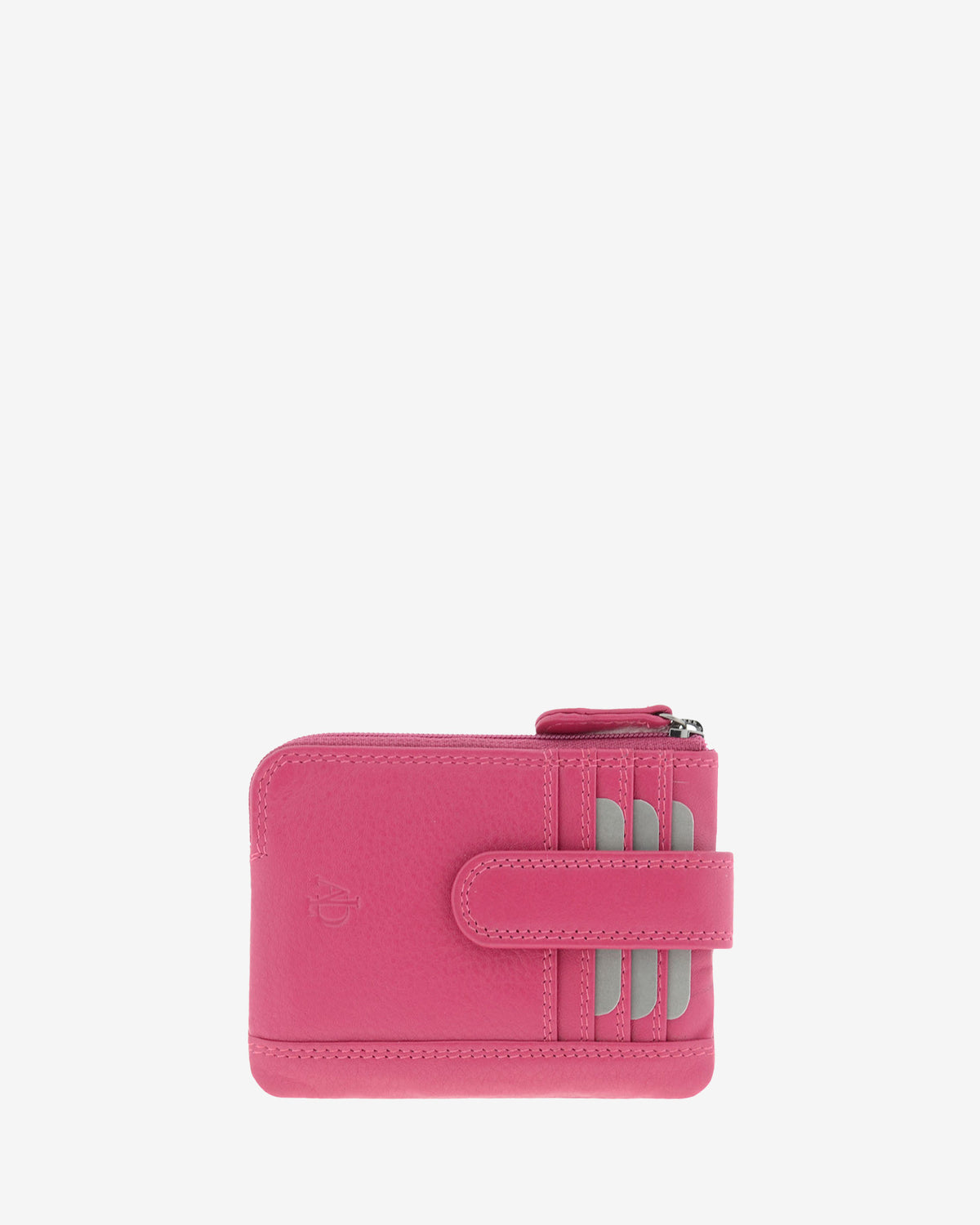 Monedero tarjetero 8036 en color magenta, vista frontal.